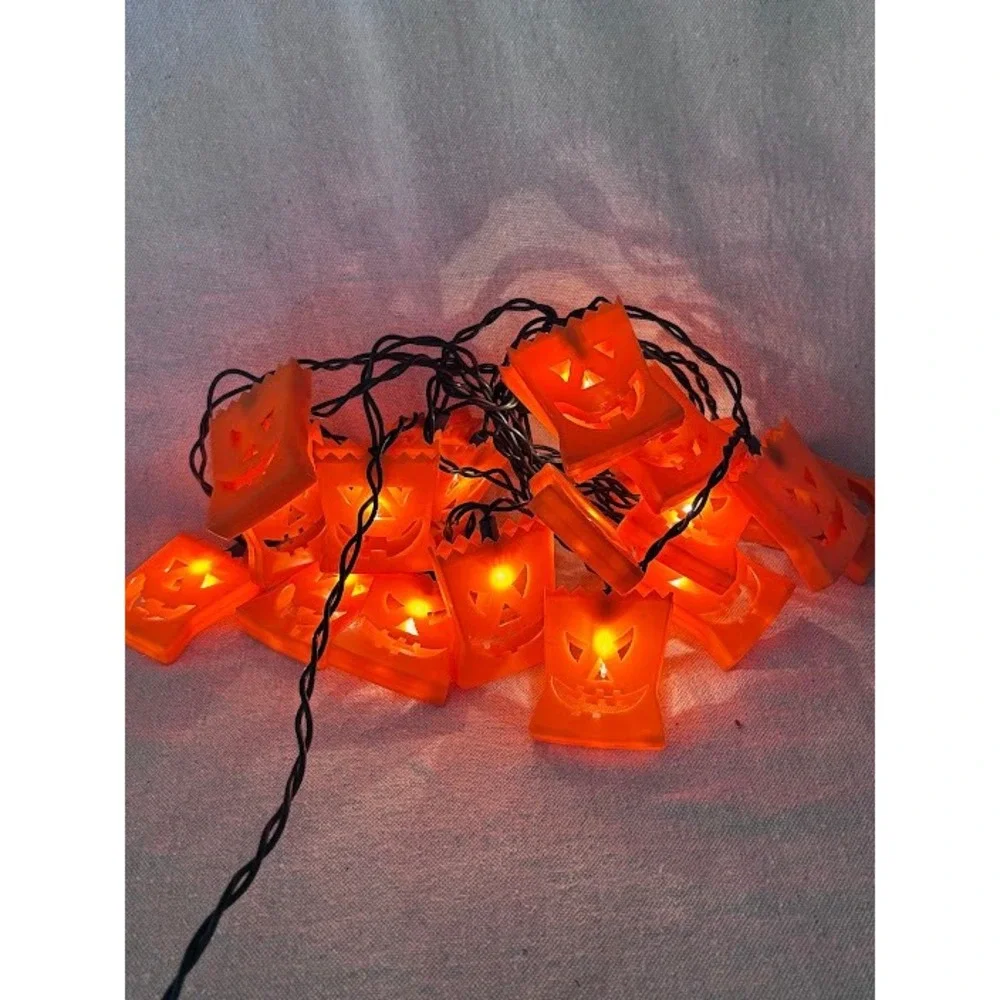 Halloween String of 19 Lights Jack O Lantern Pumpkin‎ Decorations Holiday Decor